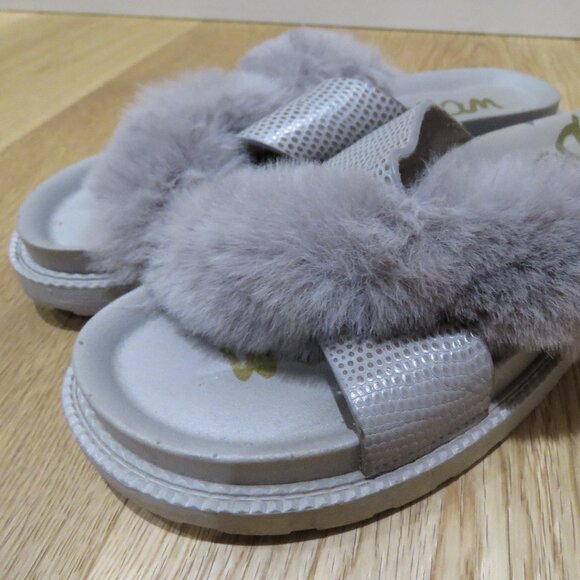 SAM EDELMAN Bianca Faux Fur Chunky Slide Shoes in Lilac Feminine - Size US 10 - Picture 3 of 12
